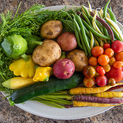 The Chef's Garden vegetable plate.